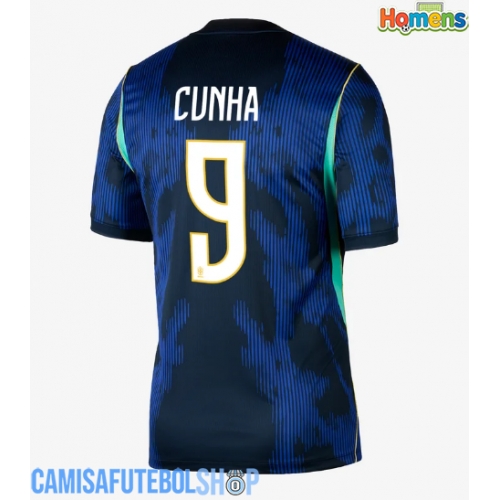 Camisa de time de futebol Brasil Matheus Cunha #9 Replicas 2º Equipamento Mundo 2026 Manga Curta